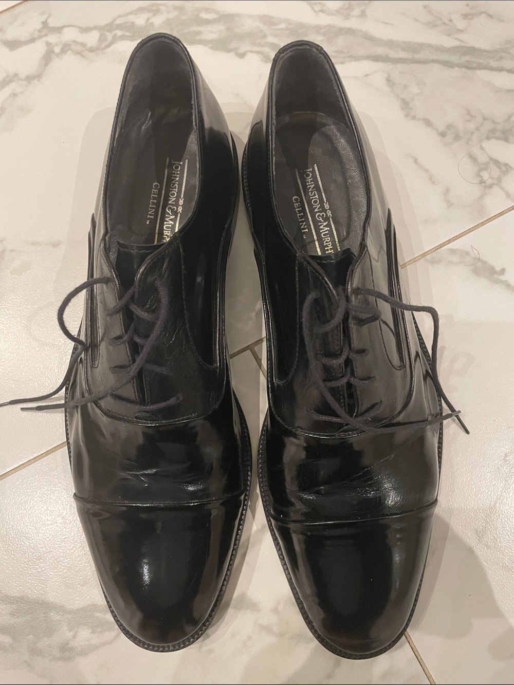 Tuxedo shoes black patent leather